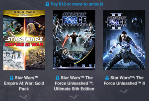 i 3 giochi che avrete se donate più di 12$ nello Star Wars Humble Bundle